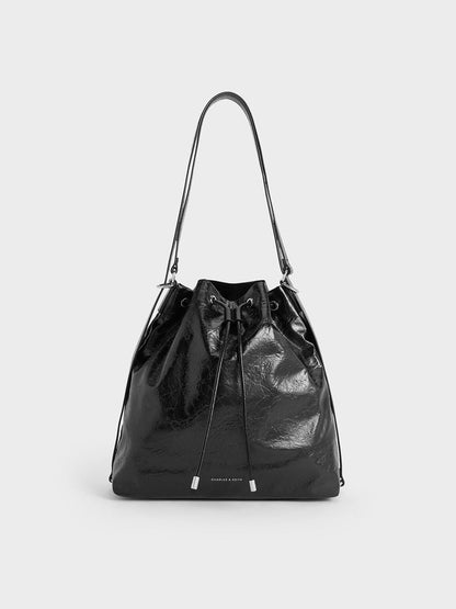 CHARLES & KEITH Classic / Neva Two-Way Bucket Bag - Noir