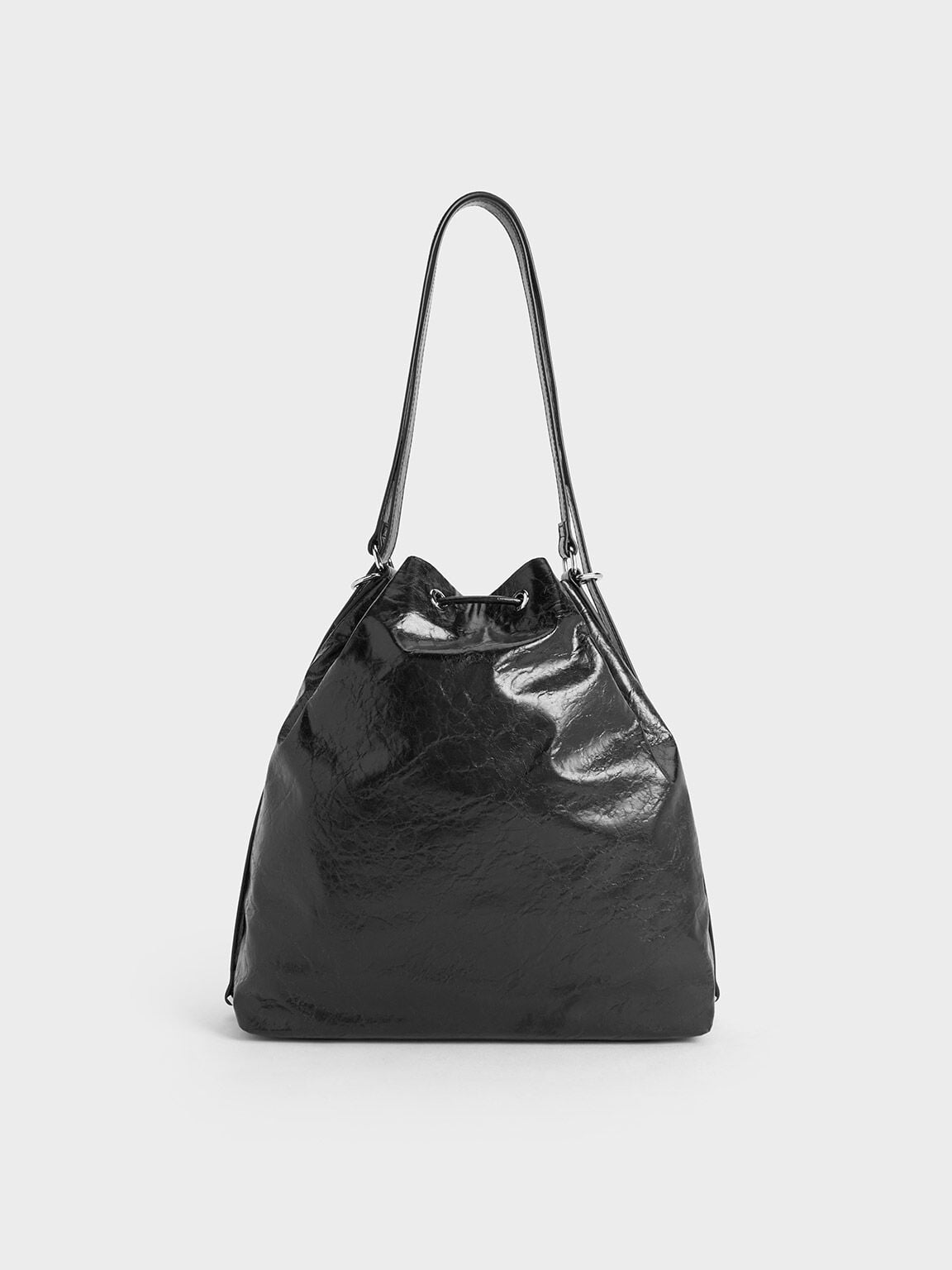 CHARLES & KEITH Classic / Neva Two-Way Bucket Bag - Noir