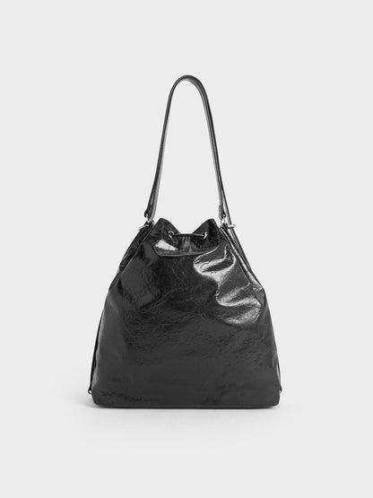 CHARLES & KEITH Classic / Neva Two-Way Bucket Bag - Noir