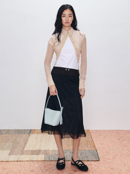 CHARLES & KEITH Value / Duo Quilted Chain Bucket Bag - Sea Salt Blue
