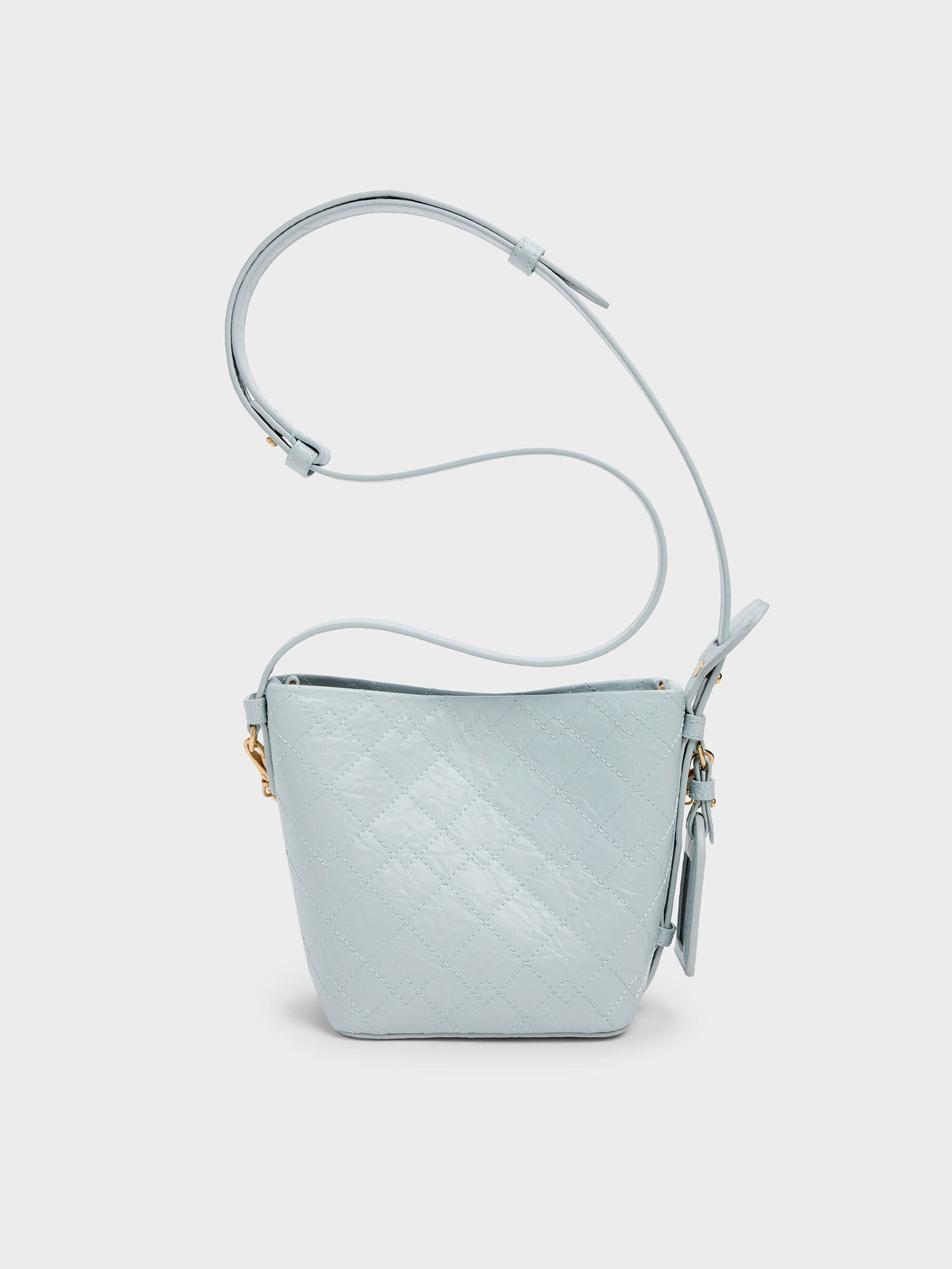 CHARLES & KEITH Value / Duo Quilted Chain Bucket Bag - Sea Salt Blue
