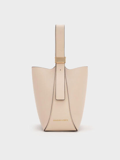 CHARLES & KEITH Latest / Edna Bucket Bag - Oat