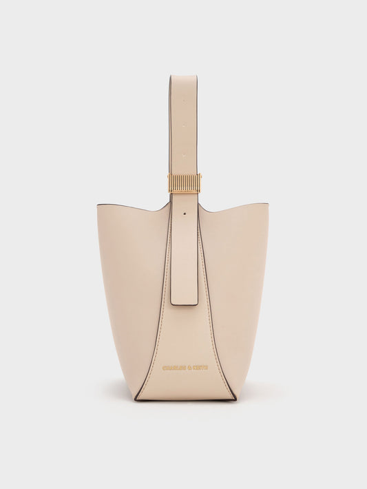 CHARLES & KEITH Latest / Edna Bucket Bag - Oat