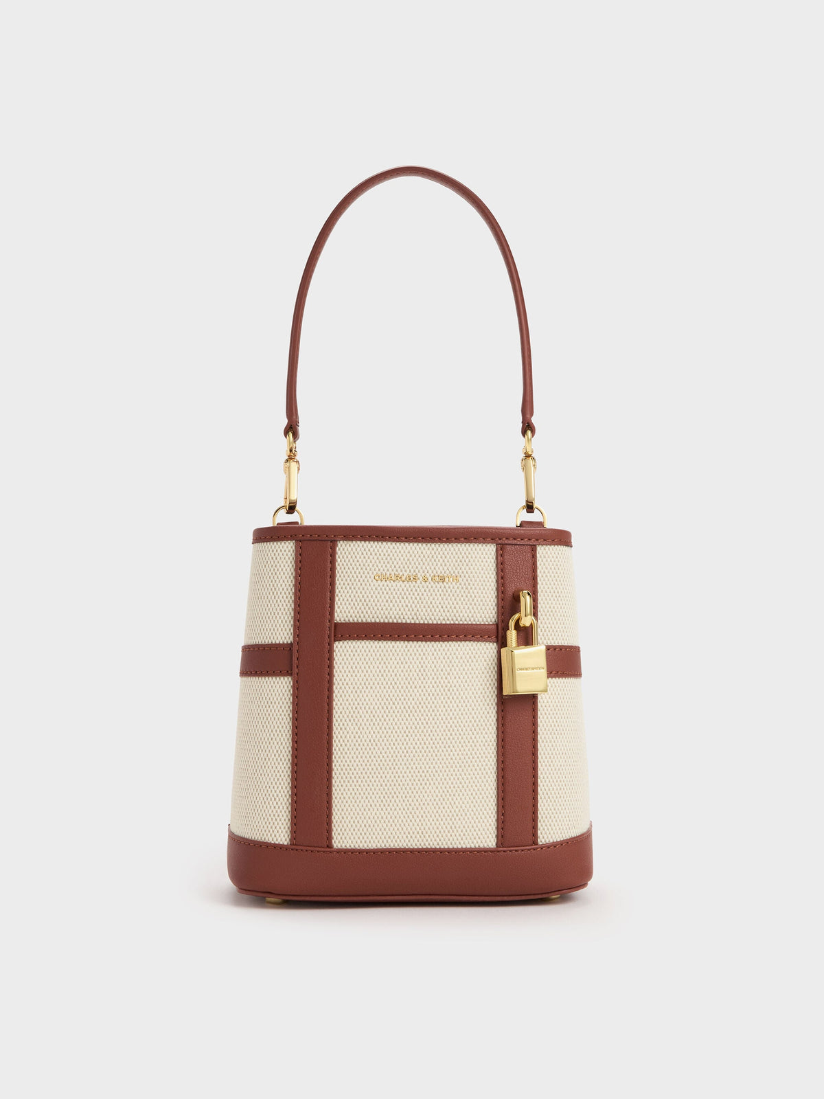 CHARLES & KEITH Top Pick / Scottie Canvas Bucket Bag - Brick