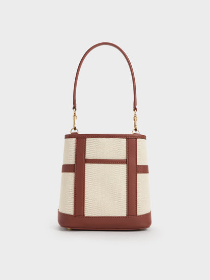 CHARLES & KEITH Top Pick / Scottie Canvas Bucket Bag - Brick