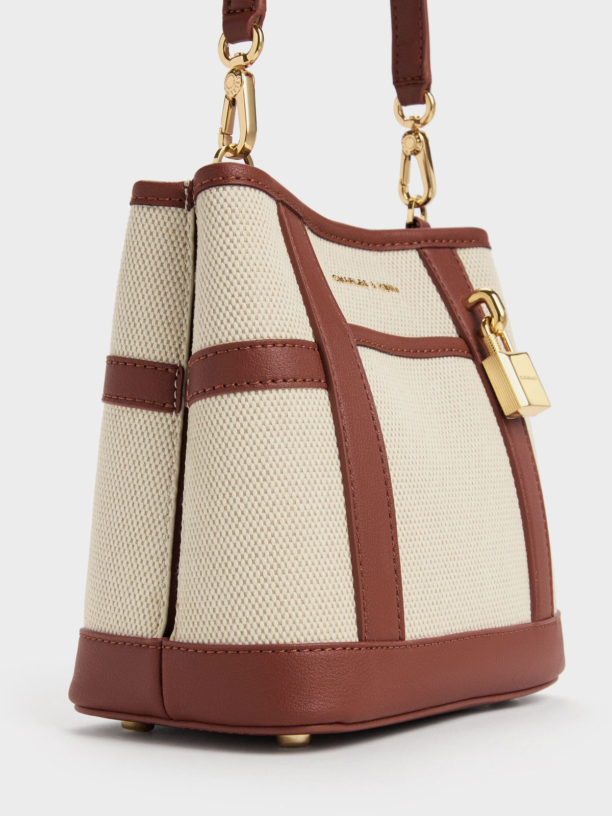 CHARLES & KEITH Top Pick / Scottie Canvas Bucket Bag - Brick