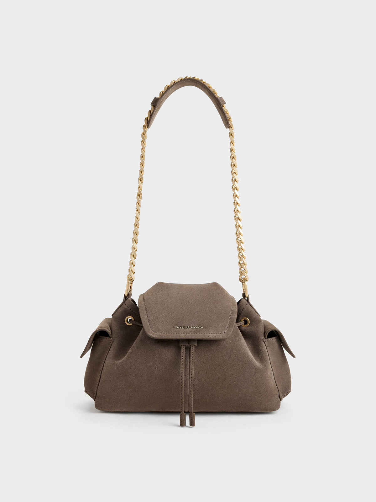 CHARLES & KEITH Best Price / Noane Side-Pocket Two-Way Bucket Bag - Stone Grey