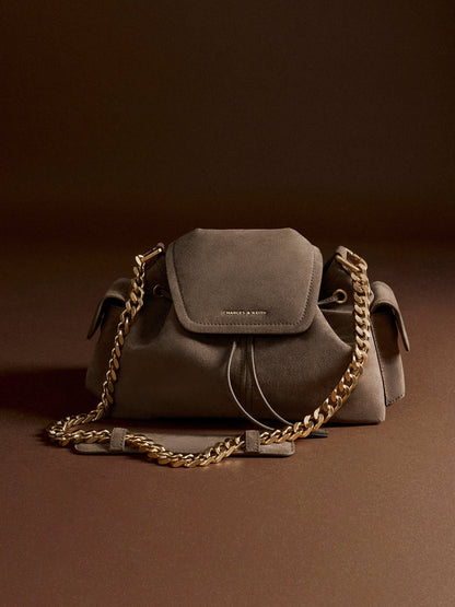 CHARLES & KEITH Best Price / Noane Side-Pocket Two-Way Bucket Bag - Stone Grey