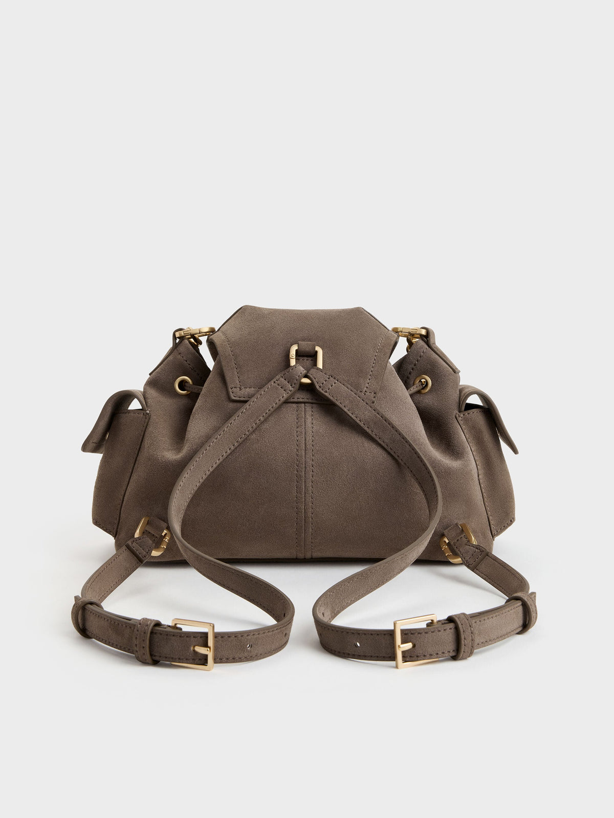 CHARLES & KEITH Best Price / Noane Side-Pocket Two-Way Bucket Bag - Stone Grey