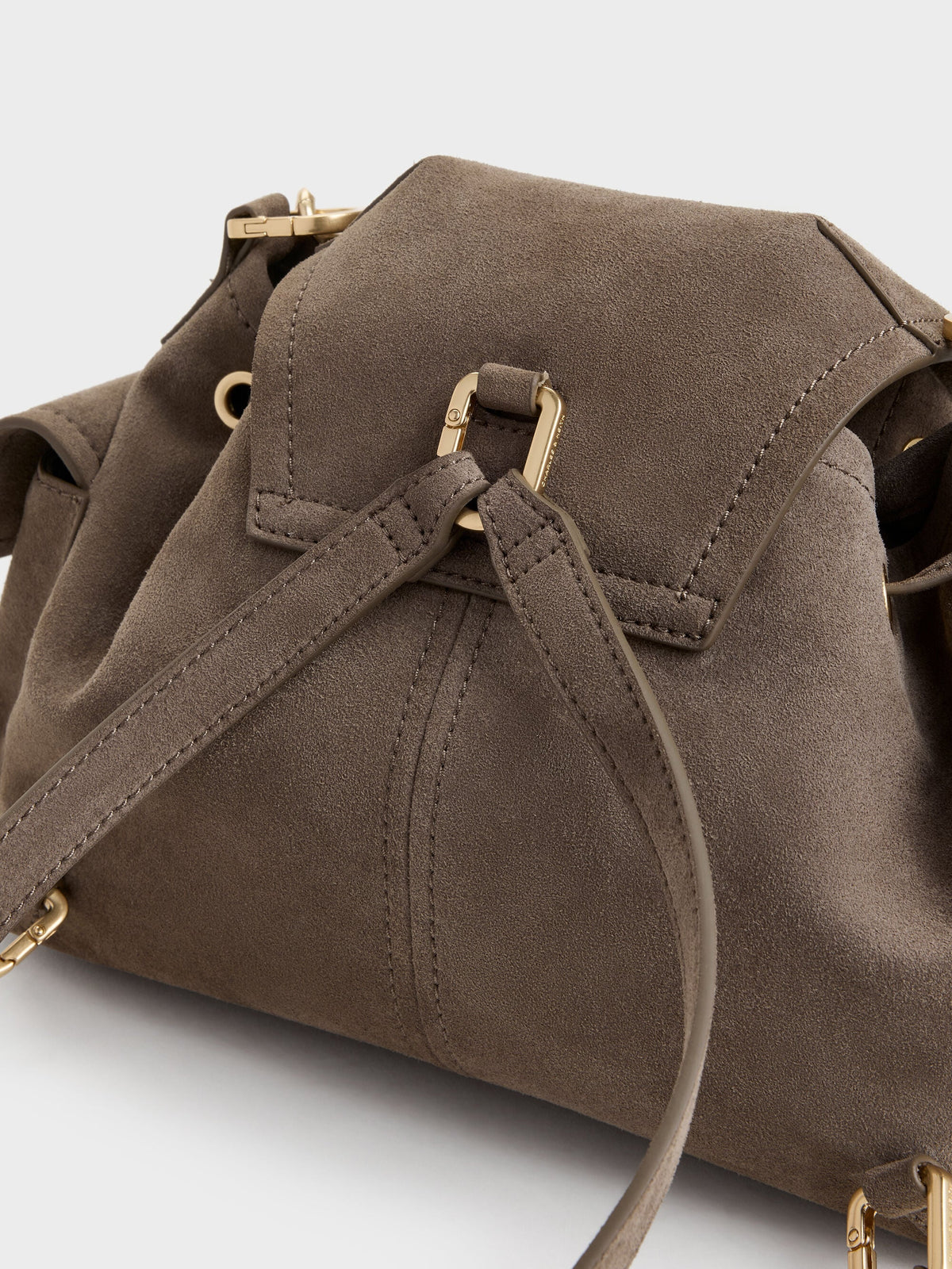 CHARLES & KEITH Best Price / Noane Side-Pocket Two-Way Bucket Bag - Stone Grey