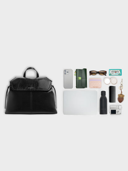 CHARLES & KEITH Premium / XL Noane Backpack - Noir