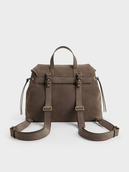 CHARLES & KEITH Great Value / XL Noane Backpack - Stone Grey