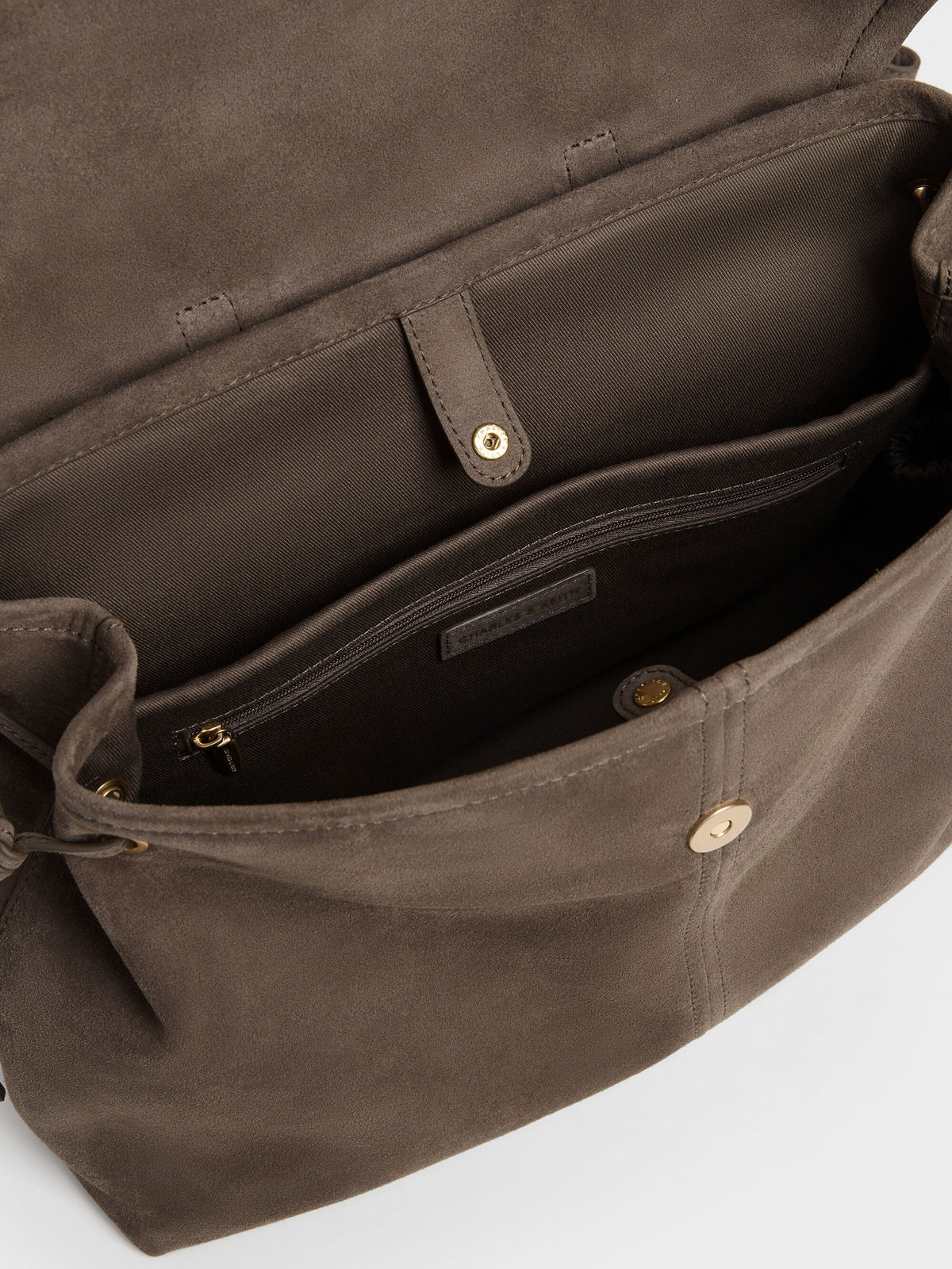 CHARLES & KEITH Great Value / XL Noane Backpack - Stone Grey