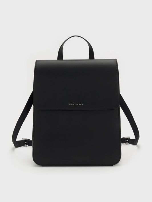 CHARLES & KEITH Exclusive / Octavia Front-Flap Backpack - Noir