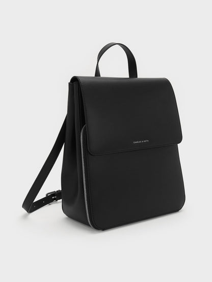 CHARLES & KEITH Exclusive / Octavia Front-Flap Backpack - Noir