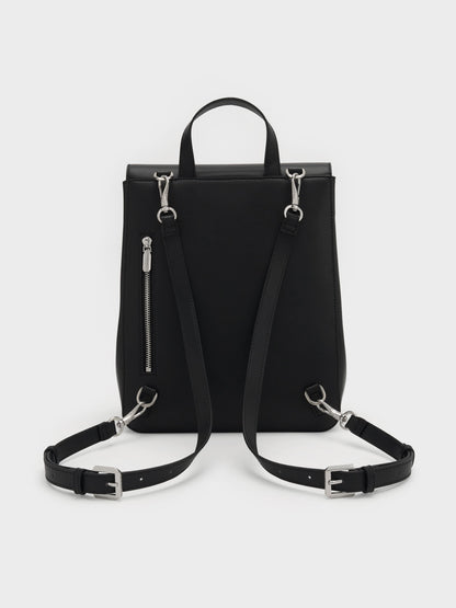 CHARLES & KEITH Exclusive / Octavia Front-Flap Backpack - Noir