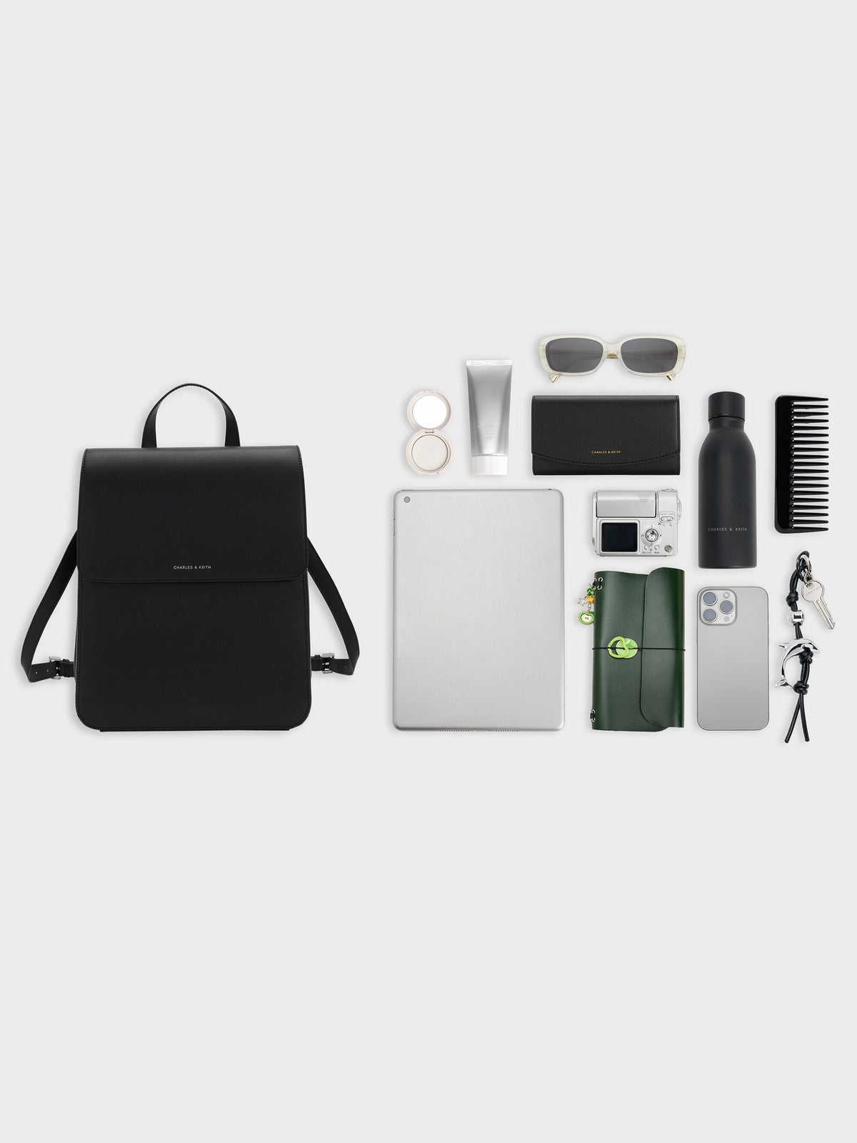 CHARLES & KEITH Exclusive / Octavia Front-Flap Backpack - Noir