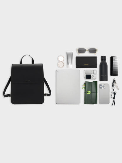 CHARLES & KEITH Exclusive / Octavia Front-Flap Backpack - Noir