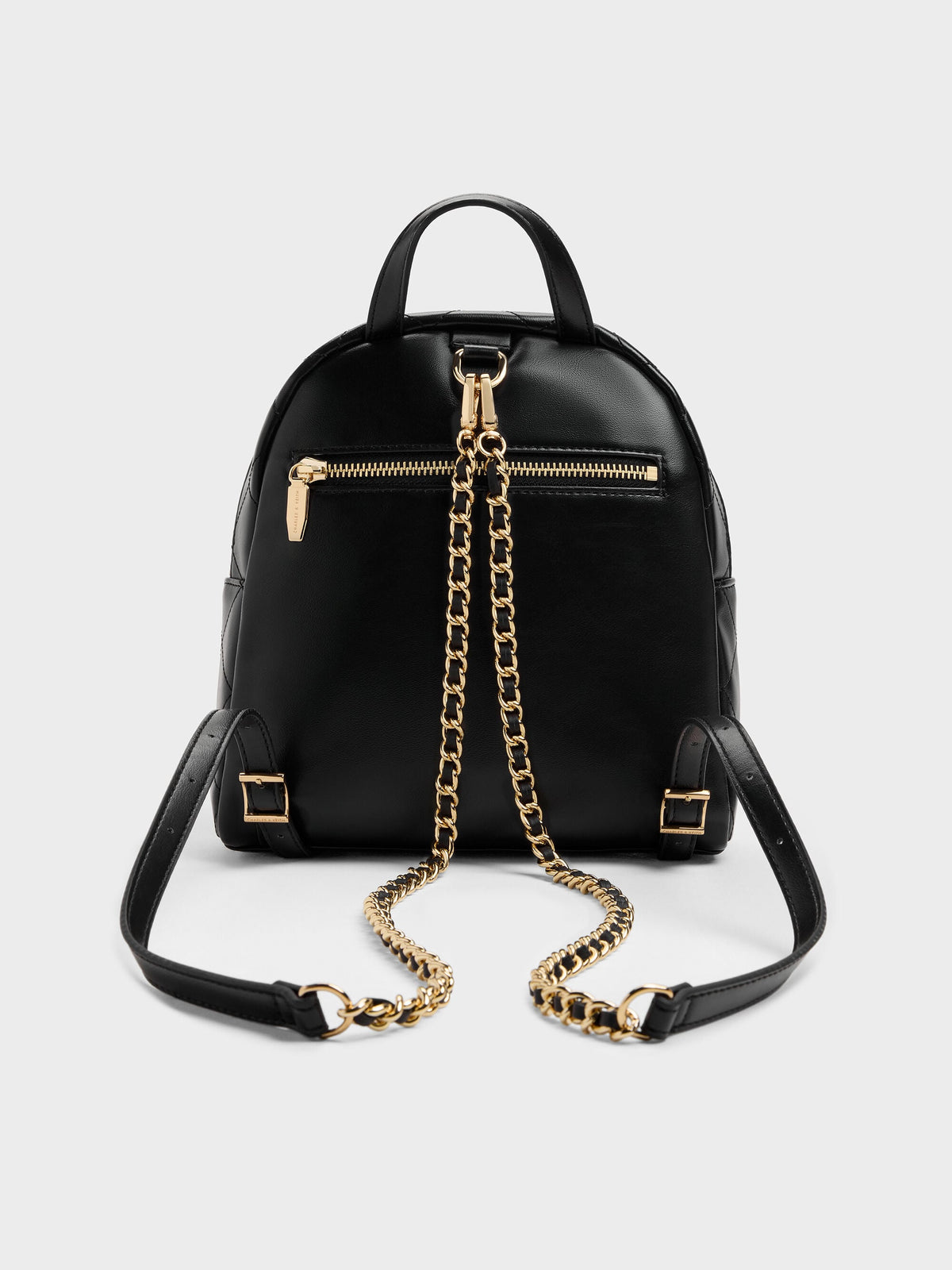 CHARLES & KEITH Discount / Alva Quilted Front-Pocket Backpack - Black