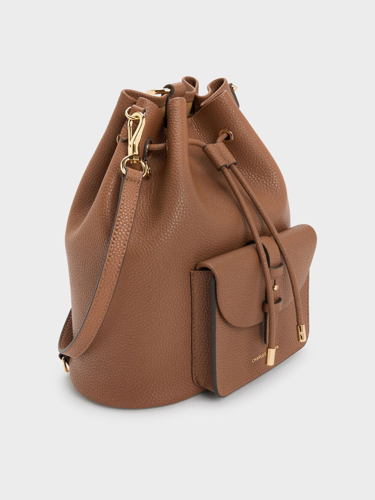 CHARLES & KEITH Deals / Beryl Drawstring Backpack - Chocolate