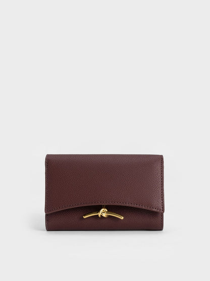 CHARLES & KEITH Sale / Huxley Metallic-Knot Wallet - Dark Chocolate