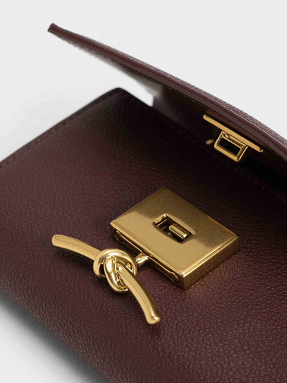 CHARLES & KEITH Sale / Huxley Metallic-Knot Wallet - Dark Chocolate