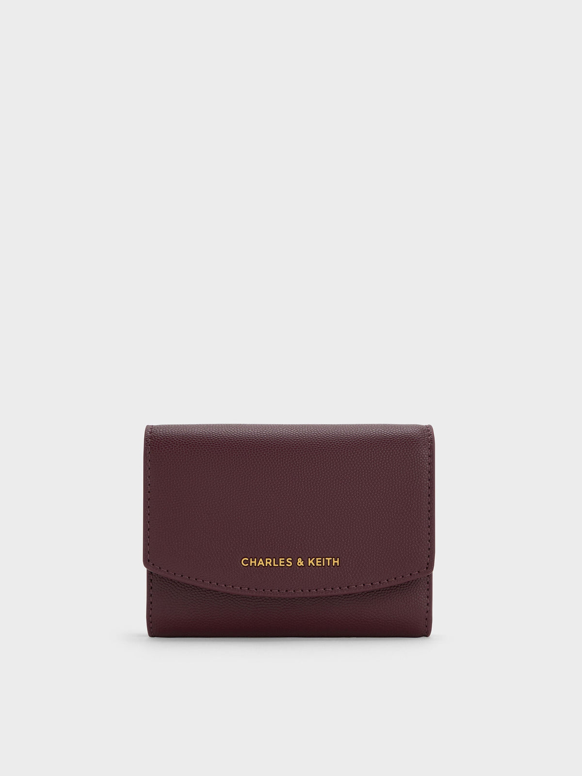 CHARLES & KEITH Latest / Briony Curved Flap Wallet - Wineberry Red