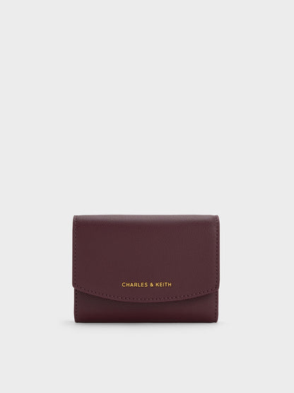 CHARLES & KEITH Latest / Briony Curved Flap Wallet - Wineberry Red