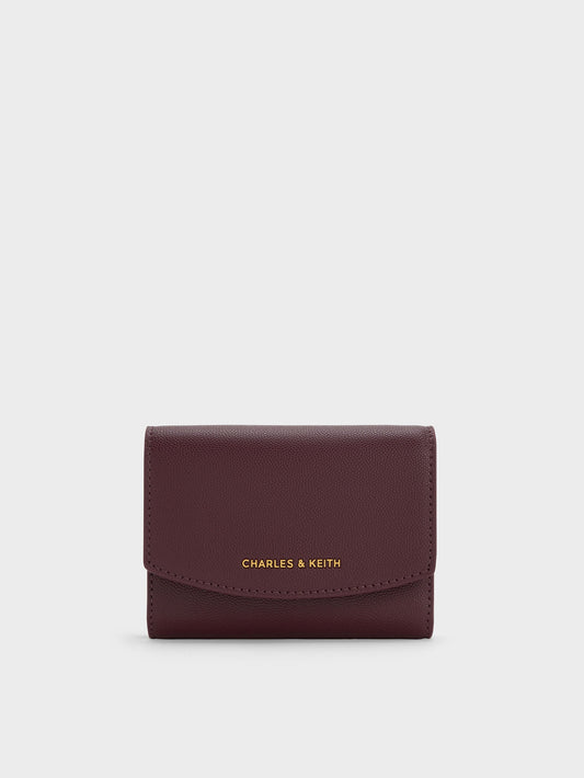 CHARLES & KEITH Latest / Briony Curved Flap Wallet - Wineberry Red