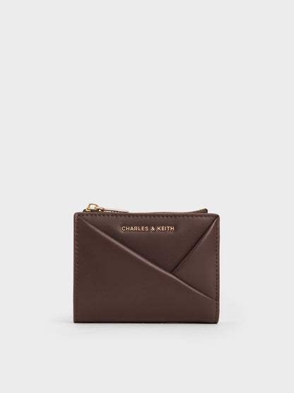 CHARLES & KEITH Quality / Midori Geometric Top-Zip Wallet - Espresso Brown