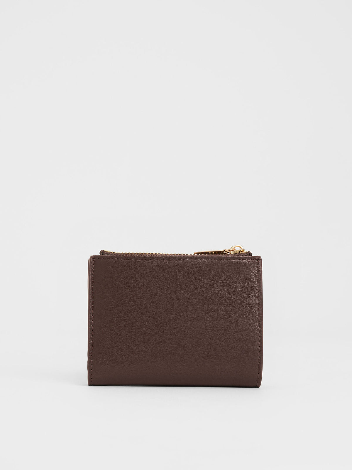 CHARLES & KEITH Quality / Midori Geometric Top-Zip Wallet - Espresso Brown