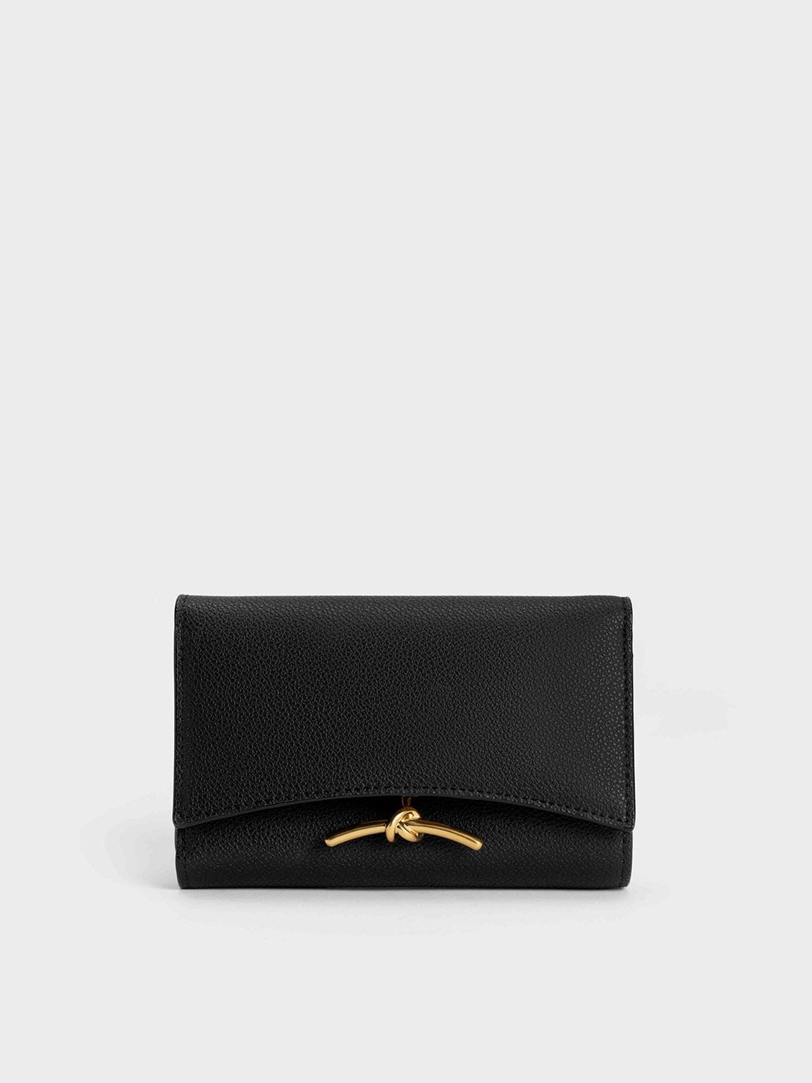 CHARLES & KEITH Classic / Huxley Metallic-Knot Wallet - Black