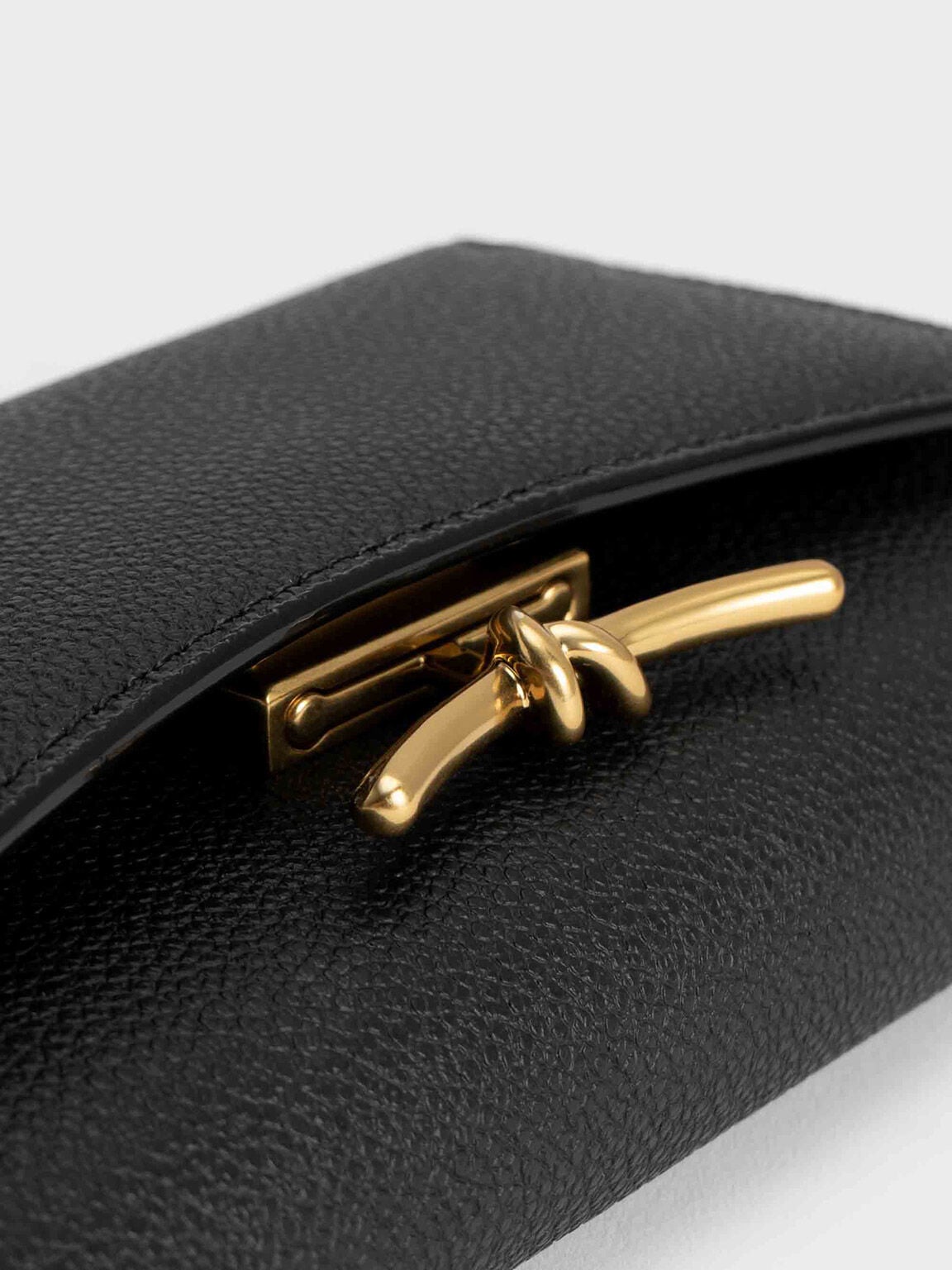 CHARLES & KEITH Classic / Huxley Metallic-Knot Wallet - Black