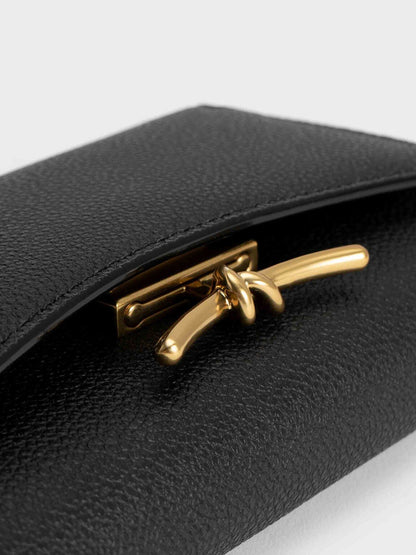 CHARLES & KEITH Classic / Huxley Metallic-Knot Wallet - Black
