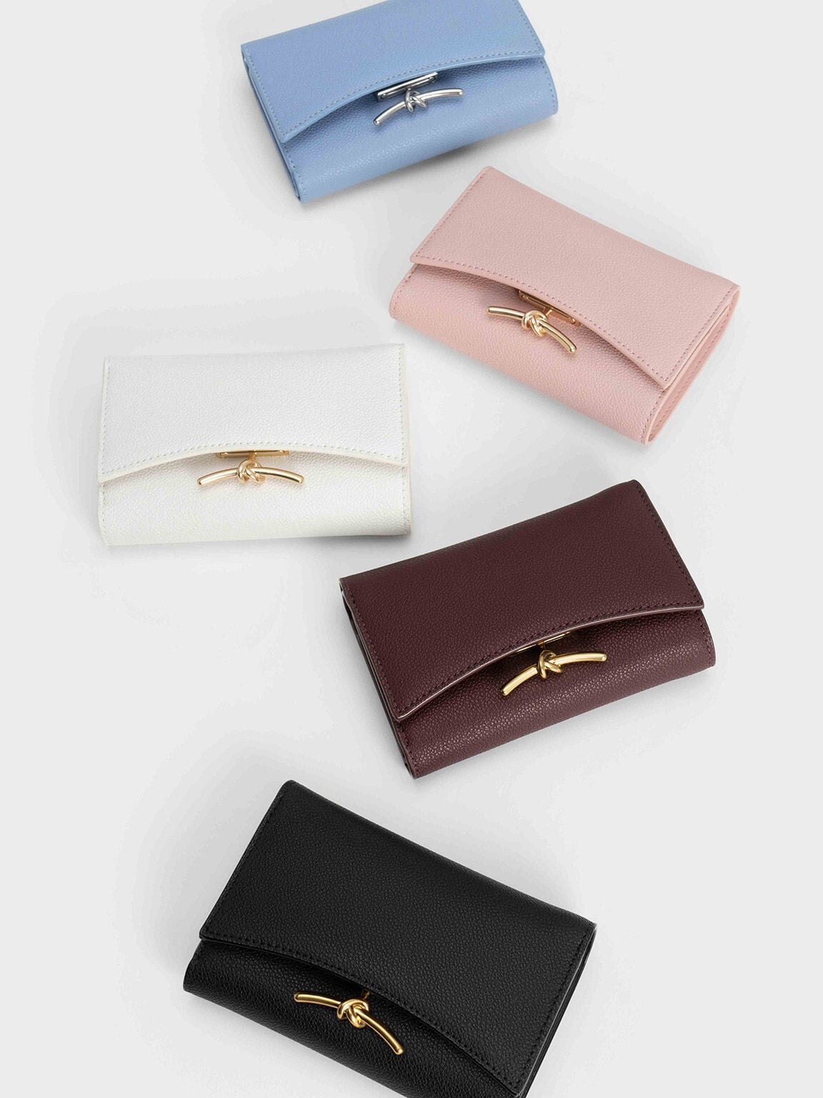 CHARLES & KEITH Classic / Huxley Metallic-Knot Wallet - Black
