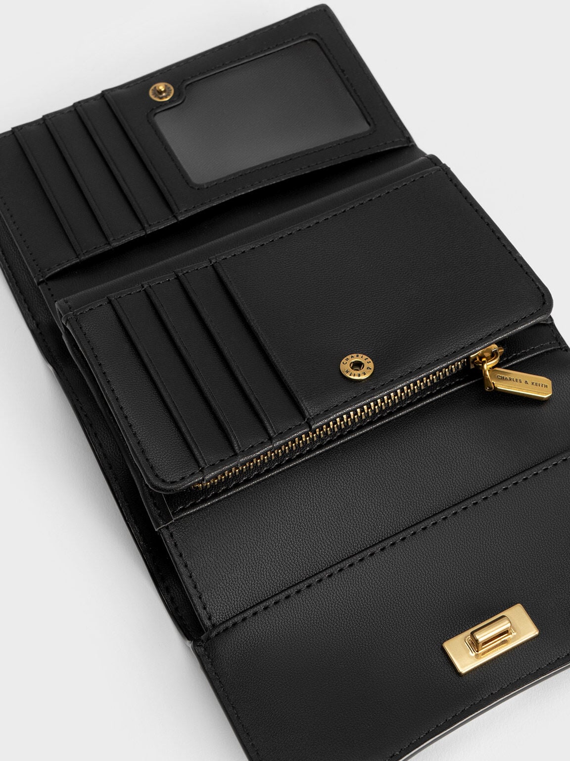 CHARLES & KEITH Classic / Huxley Metallic-Knot Wallet - Black