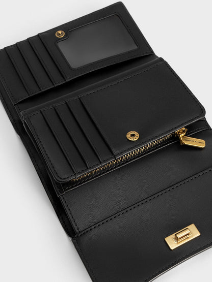 CHARLES & KEITH Classic / Huxley Metallic-Knot Wallet - Black