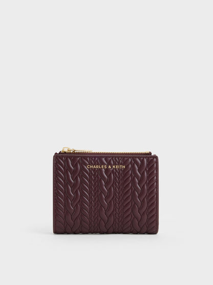 CHARLES & KEITH Discount / Apolline Textured Top-Zip Wallet - Wineberry Red