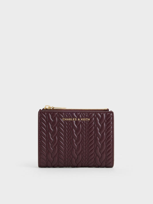 CHARLES & KEITH Discount / Apolline Textured Top-Zip Wallet - Wineberry Red