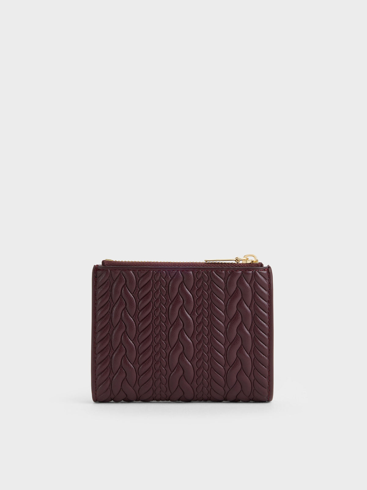 CHARLES & KEITH Discount / Apolline Textured Top-Zip Wallet - Wineberry Red