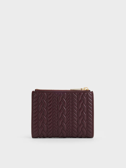 CHARLES & KEITH Discount / Apolline Textured Top-Zip Wallet - Wineberry Red