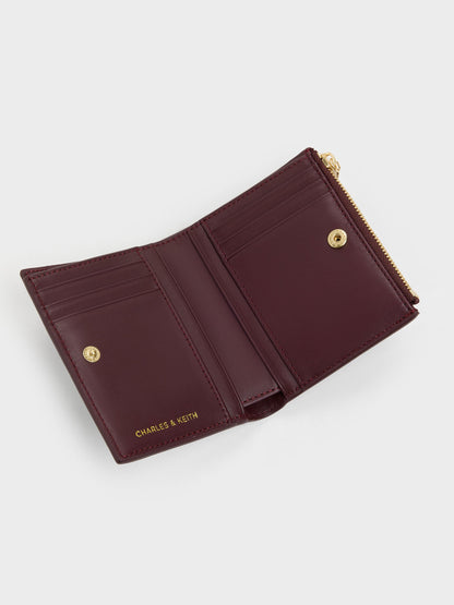 CHARLES & KEITH Discount / Apolline Textured Top-Zip Wallet - Wineberry Red