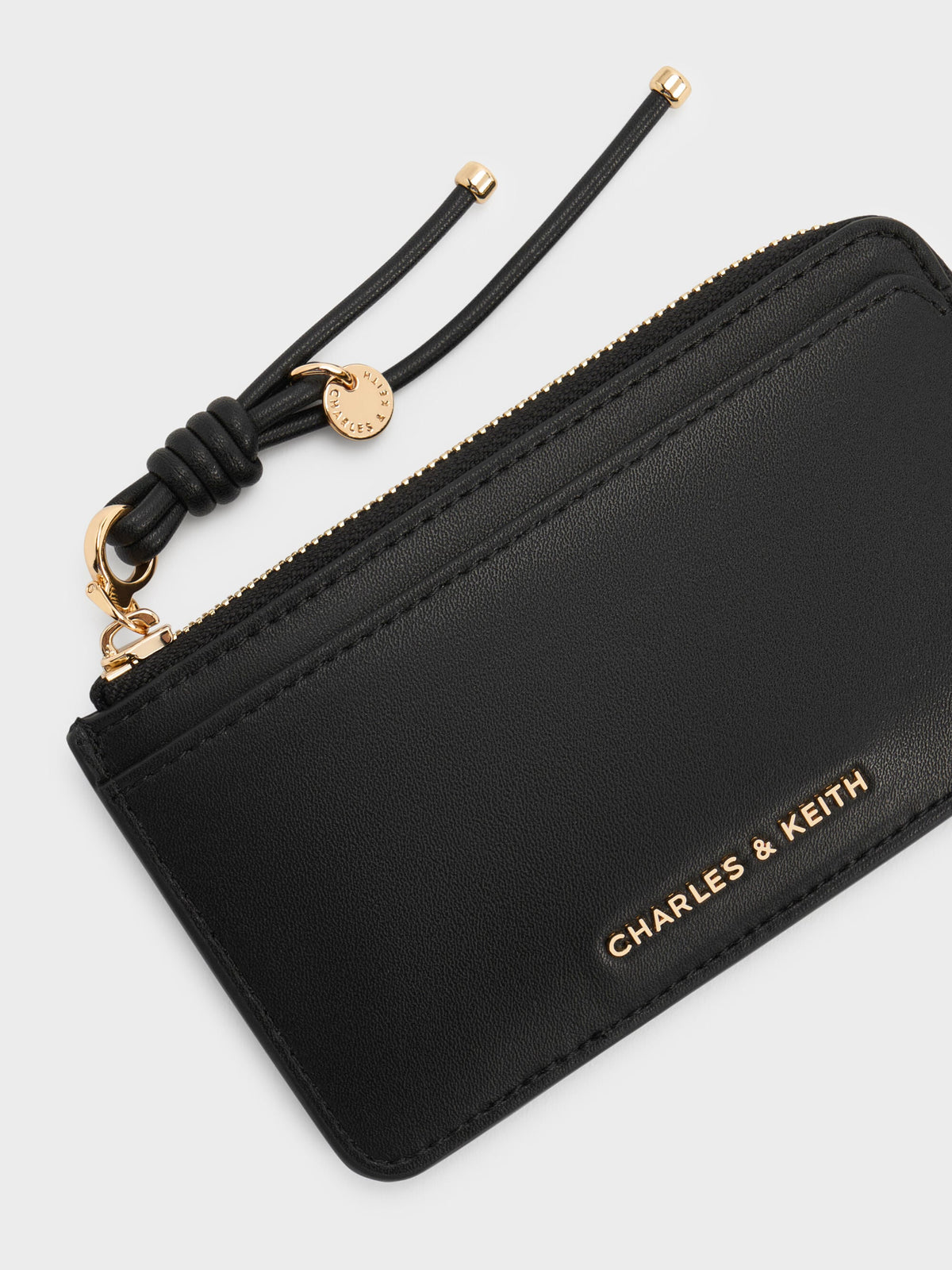 CHARLES & KEITH Classic / Everleigh Zip-Around Card Holder - Black