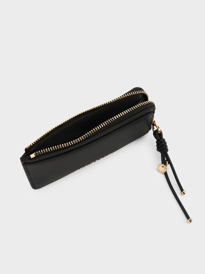 CHARLES & KEITH Classic / Everleigh Zip-Around Card Holder - Black