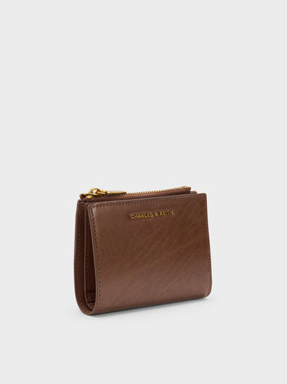CHARLES & KEITH New / Harmonee Top-Zip Small Wallet - Chocolate