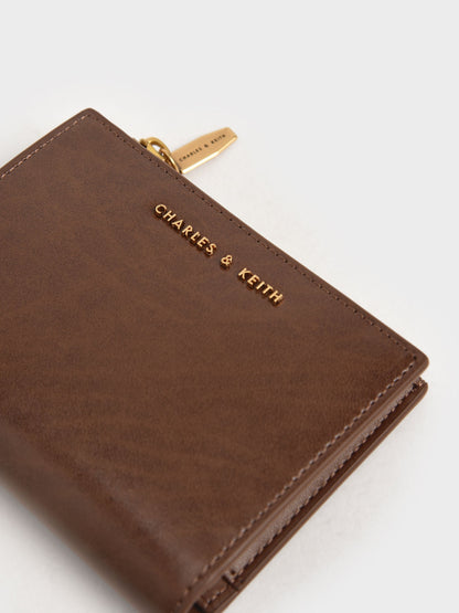 CHARLES & KEITH New / Harmonee Top-Zip Small Wallet - Chocolate