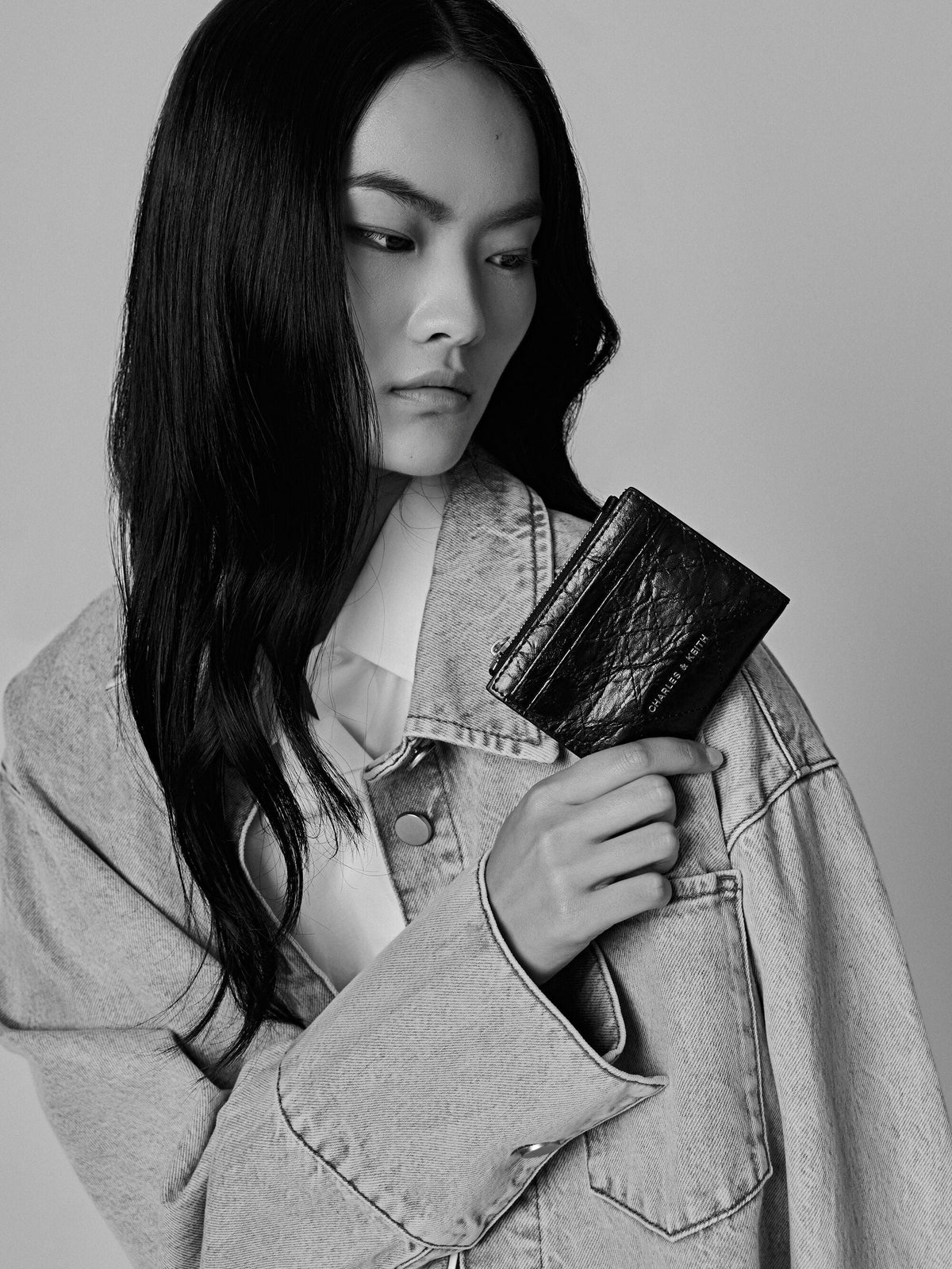 CHARLES & KEITH Featured / Duo Quilted Small Wallet - Black