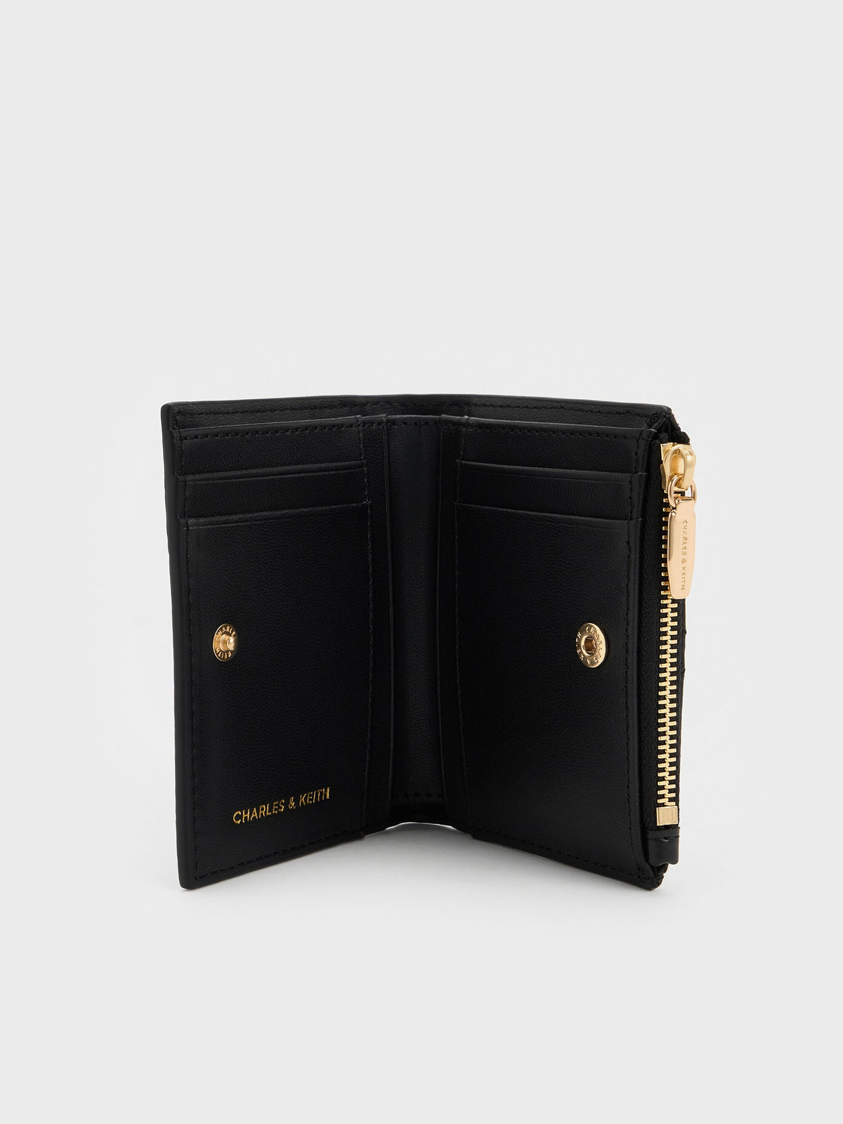 CHARLES & KEITH Featured / Duo Quilted Small Wallet - Black