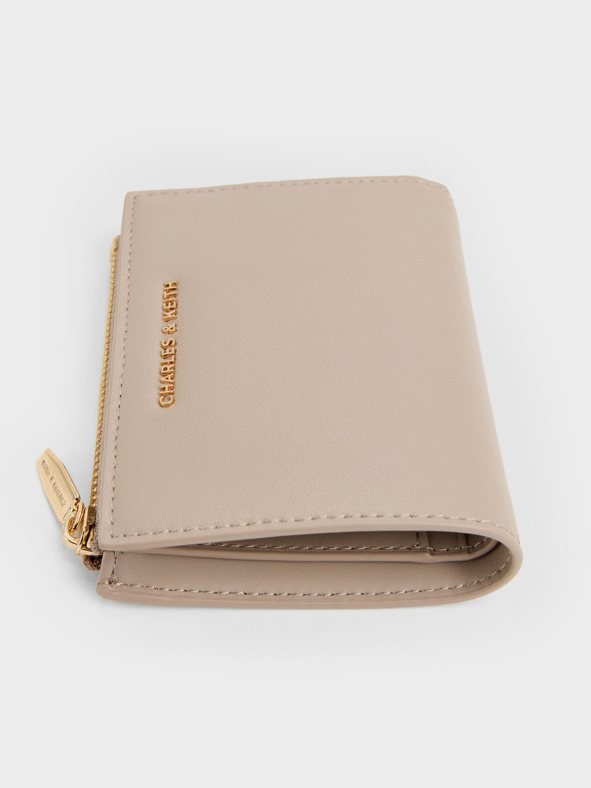 CHARLES & KEITH Popular / Harmonee Top-Zip Small Wallet - Taupe