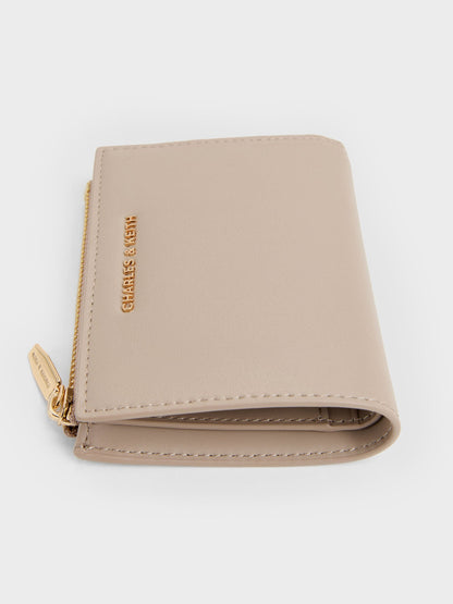 CHARLES & KEITH Popular / Harmonee Top-Zip Small Wallet - Taupe